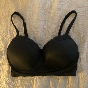 Longline Black Wireless Bra with Slight Push-up
